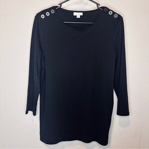 J. Jill Top. Button Accent on shoulder.  Size Medium.  Staple for your closet.